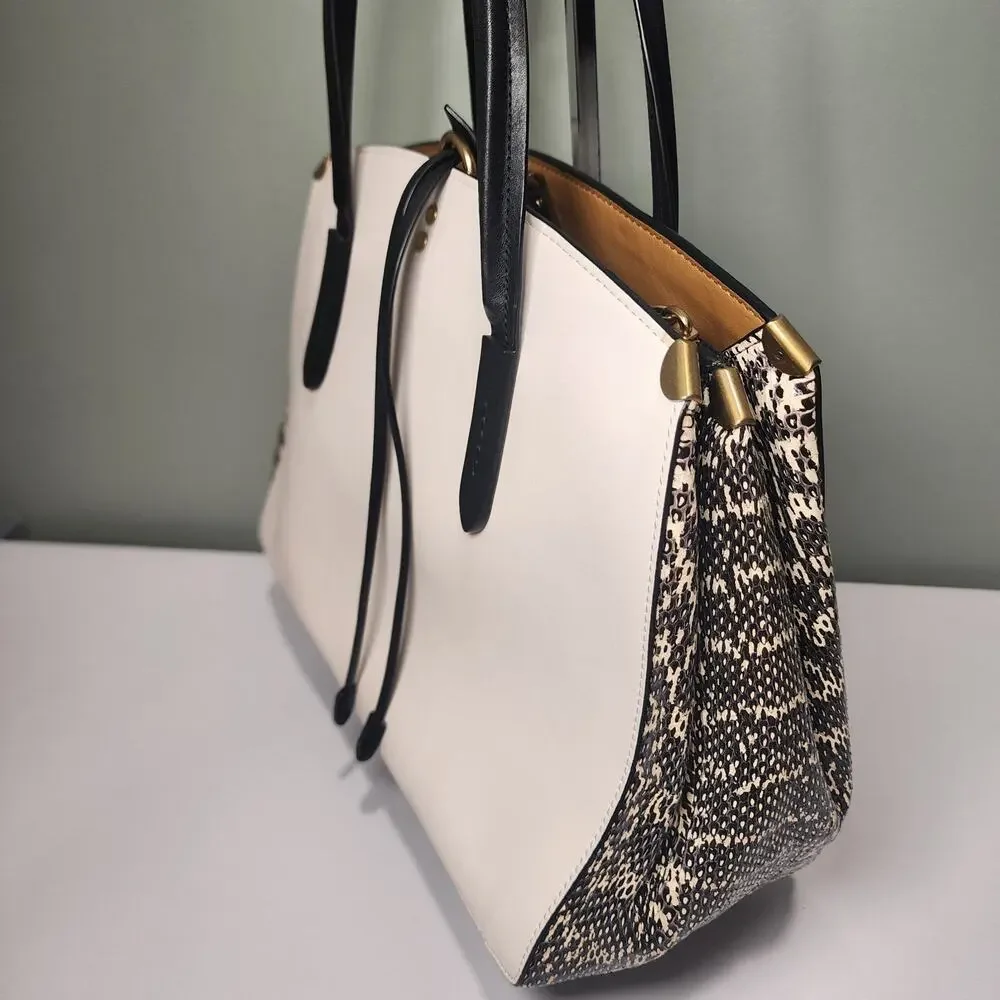 Coach 1941 37125 Cooper Carryall In Colorblock With Genuine Snakeskin Detail